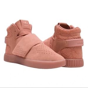 Adidas Originals | Tubular Invader Strap High Tops | Salmon Pink | Sz 9 (EU 40)